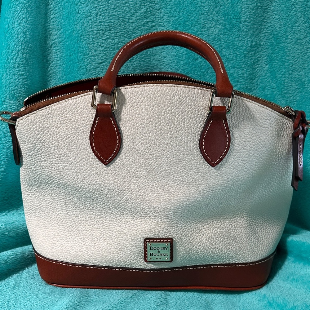 Dooney & Bourke Cream and Brown Satchel